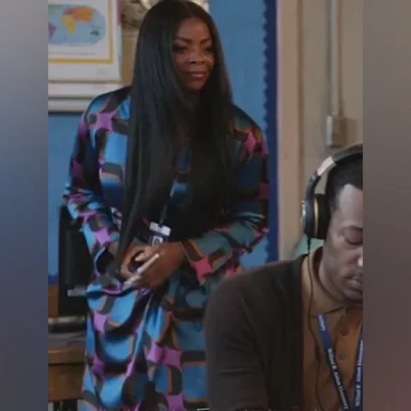 Zara Blue and Purple Geometric Maxi Dress - Picture 15 of 16